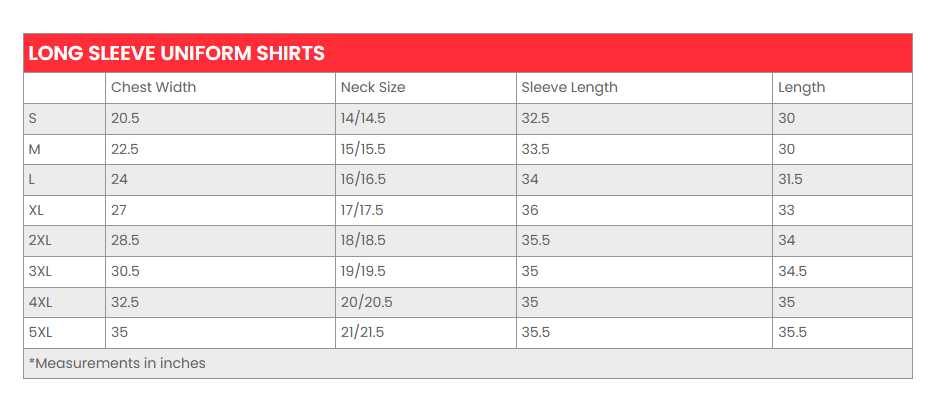 Poly Rayon Long Sleeve Uniform Shirt