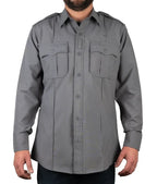 Polyester 4 Pocket Hidden Zipper Uniform Shirt with Underarm Mesh - Long Sleeve
