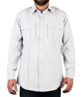 Polyester 4 Pocket Hidden Zipper Uniform Shirt with Underarm Mesh - Long Sleeve