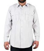 Polyester 4 Pocket Hidden Zipper Uniform Shirt with Underarm Mesh - Long Sleeve