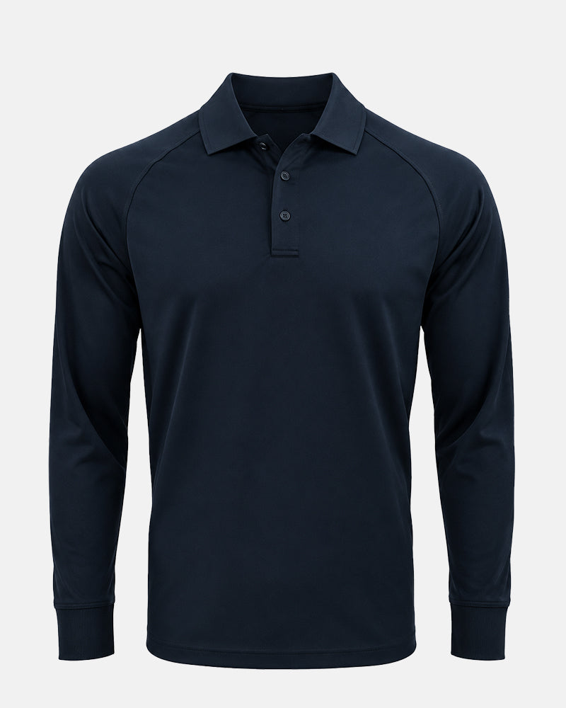 Men's Raglan Long Sleeve Utility Polo