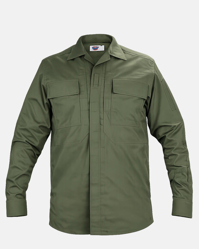 Long Sleeve Zippered Tactical Poly Cotton Rip-Stop BDU Shirt