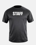 100% POLYESTER POLICE, SHERIFF AND STAFF BLACK T-SHIRT