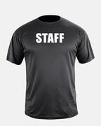 100% POLYESTER POLICE, SHERIFF AND STAFF BLACK T-SHIRT