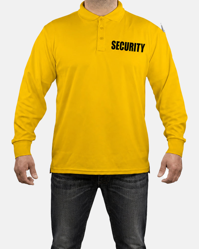 100% Polyester Security Tactical Performance Polo Long Sleeve Shirt