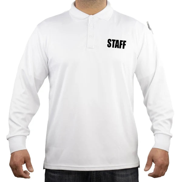 100% Polyester Staff Tactical Performance Polo Long Sleeve Shirt