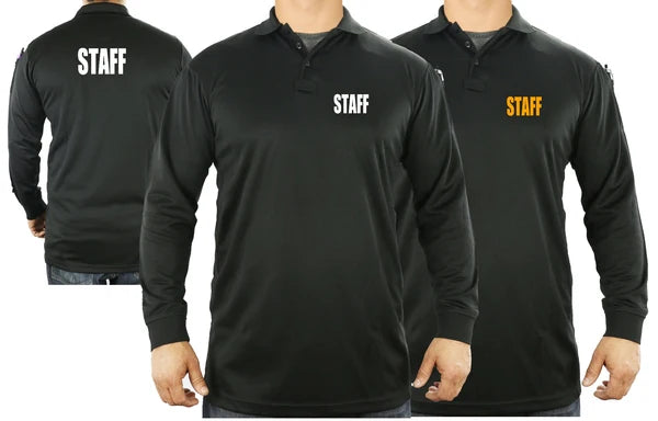 100% Polyester Staff Tactical Performance Polo Long Sleeve Shirt