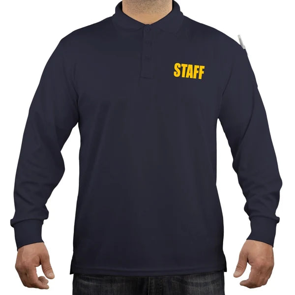 100% Polyester Staff Tactical Performance Polo Long Sleeve Shirt
