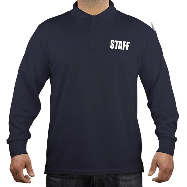 100% Polyester Staff Tactical Performance Polo Long Sleeve Shirt