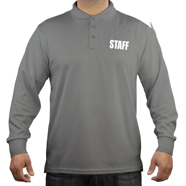 100% Polyester Staff Tactical Performance Polo Long Sleeve Shirt