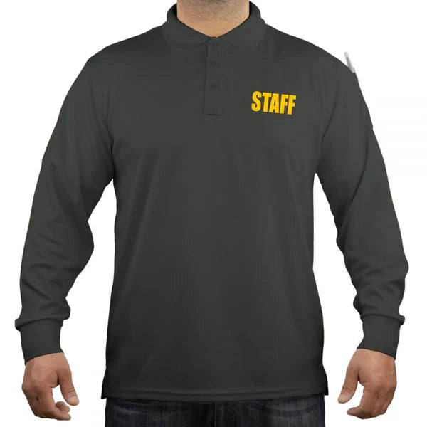 100% Polyester Staff Tactical Performance Polo Long Sleeve Shirt