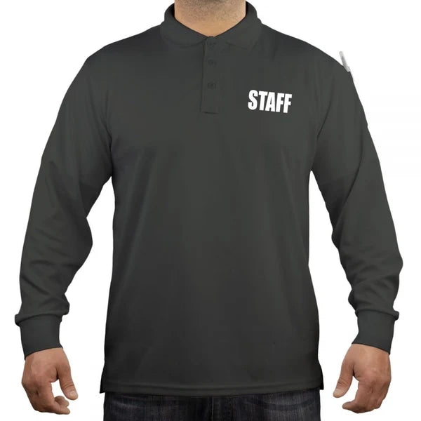100% Polyester Staff Tactical Performance Polo Long Sleeve Shirt