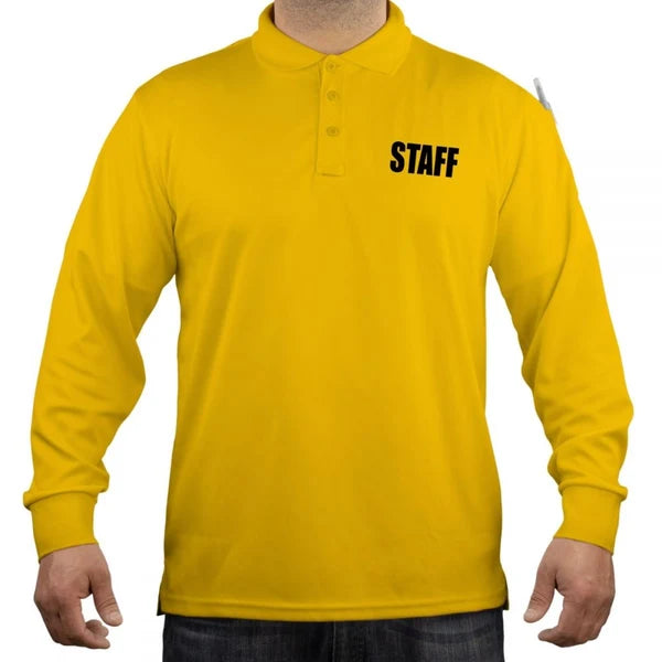 100% Polyester Staff Tactical Performance Polo Long Sleeve Shirt