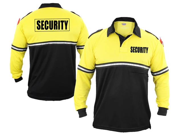 100% POLYESTER SECURITY TWO TONE BIKE PATROL SHIRT WITH ZIPPER POCKET - LONG SLEEVE