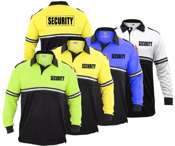 100% POLYESTER SECURITY TWO TONE BIKE PATROL SHIRT WITH ZIPPER POCKET - LONG SLEEVE